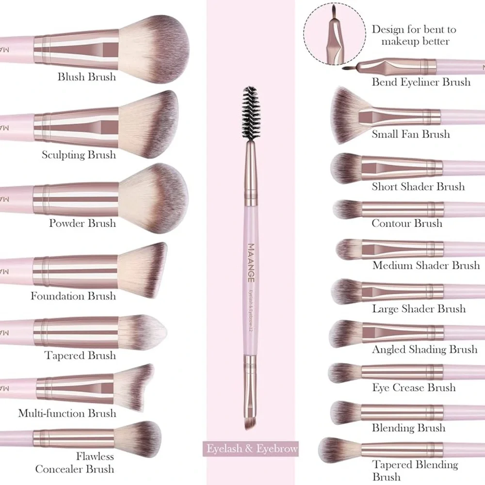 Makeup Brushes, 18 Pcs Professional Premium Synthetic Makeup Brush Set with Case